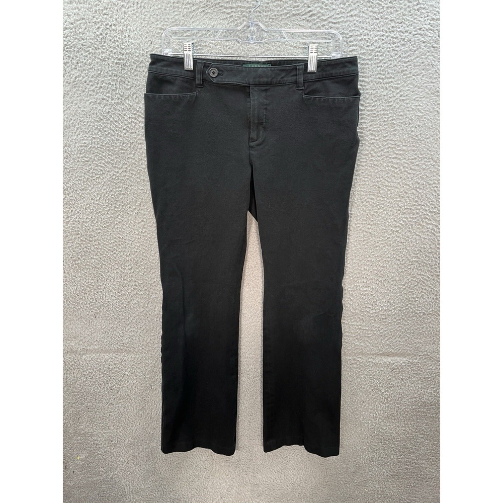 Lauren Ralph Lauren Pants Womens 8 Black Adelle Slimming Fit Trousers Careerwear